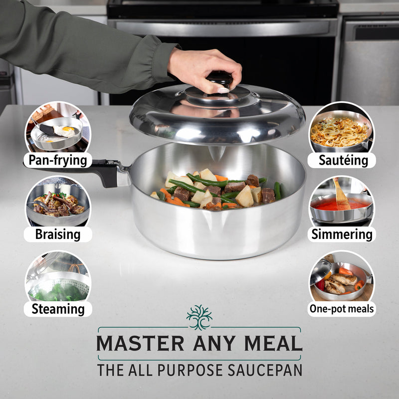 Magnaware 12-Inch Aluminum Sauté Pan with Lid