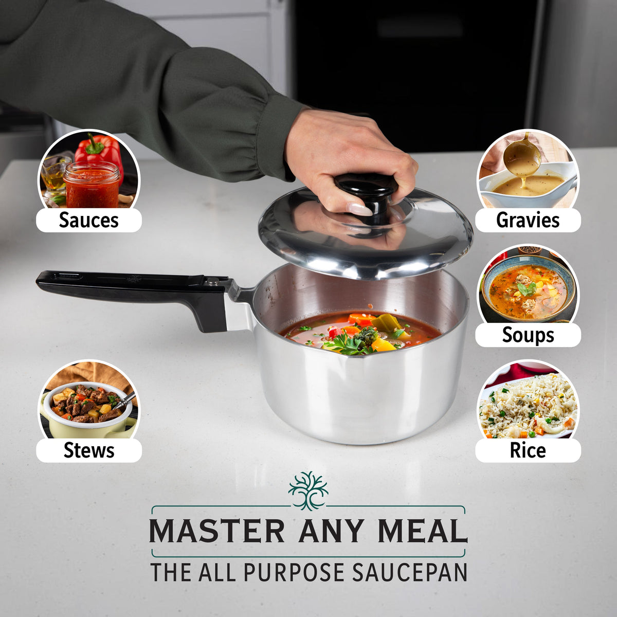 Magnaware 3-Quart Aluminum Saucepan with Lid