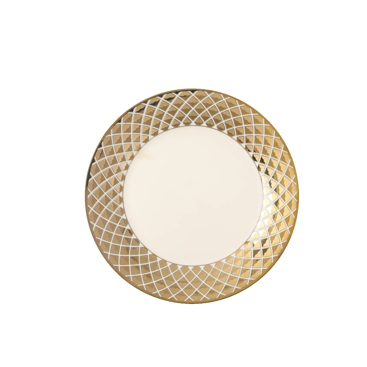 Luxury European Gold-Plated Ceramic Dessert & Pastry Plate