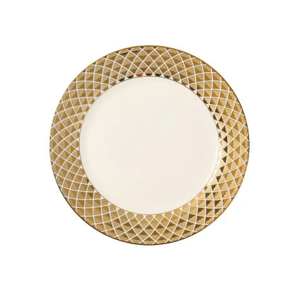 Luxury European Gold-Plated Ceramic Dessert & Pastry Plate