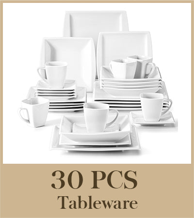 MALACASA 30/60PCS Marble Grey Porcelain Tableware Dinnerware Set