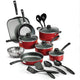 Tramontina Primaware 18 Piece Non-Stick Cookware Set, Red