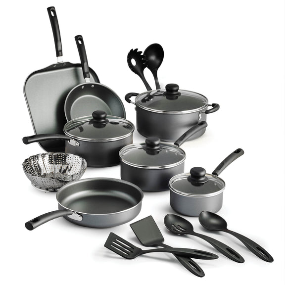 Tramontina  18 Piece Non-Stick Cookware Set, Steel Gray
