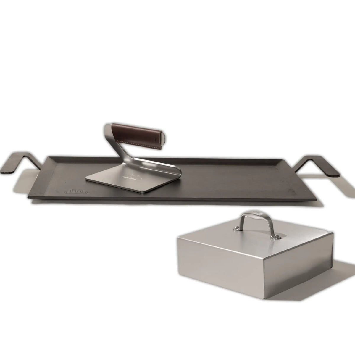 Made In Cookware - Carbon Steel Griddle and Grill Press Set with Half Lid