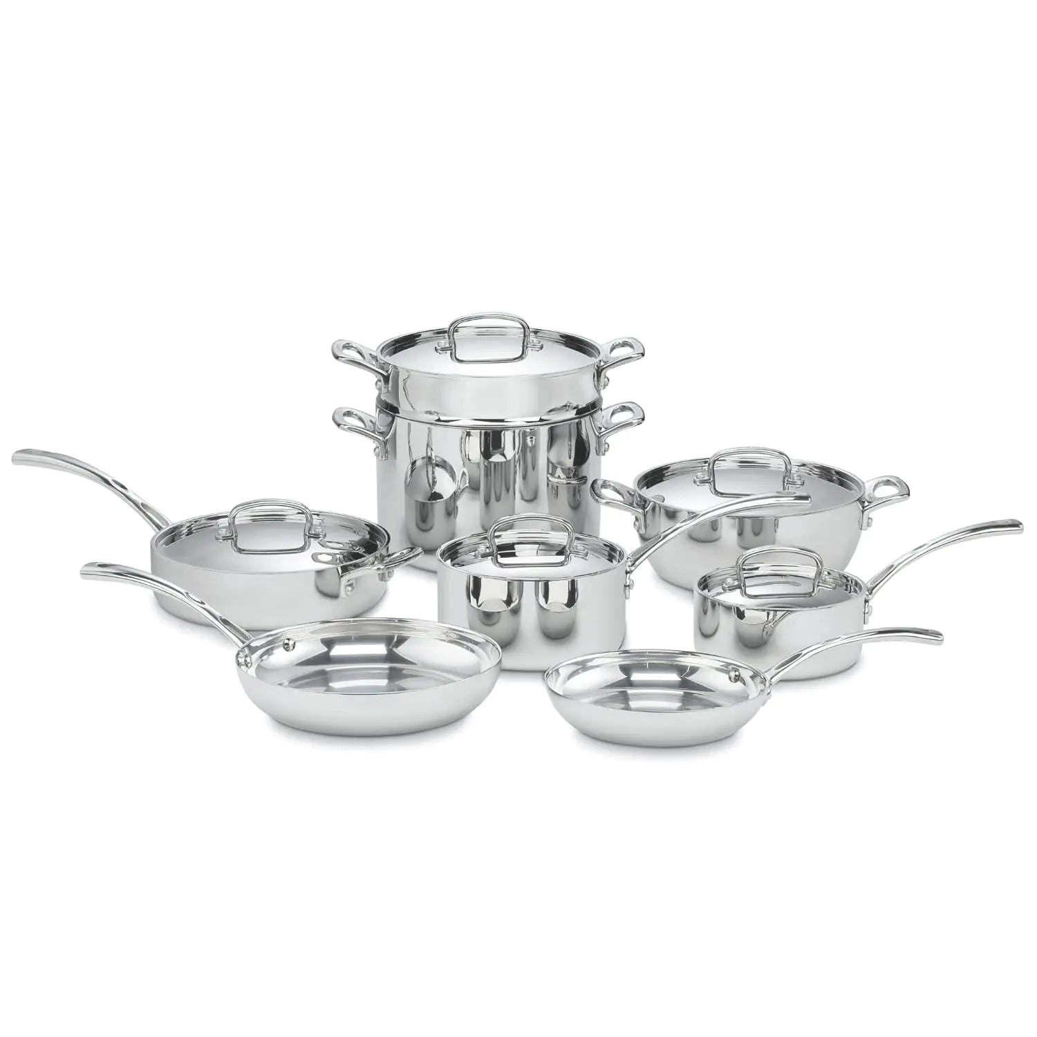 Cuisinart FCT-13 13-Piece Cookware Set French Classic Tri-Ply Silver