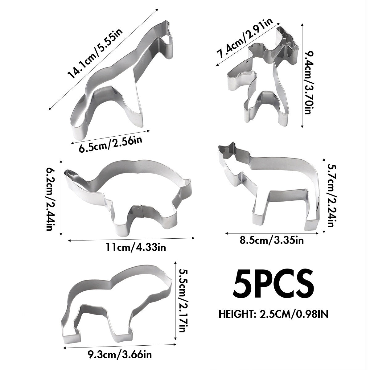 Premium Stainless Steel Animal-Shaped Cookie Cutter Sets