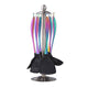 Set of colorful kitchen utensils on a stand with a white background