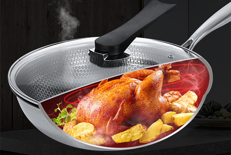 Stainless Steel Non-stick Wok and Stir Fry Pan