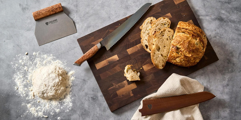 STEELPORT 3-Piece Baker Set – Bread Knife, Scraper & Sheath