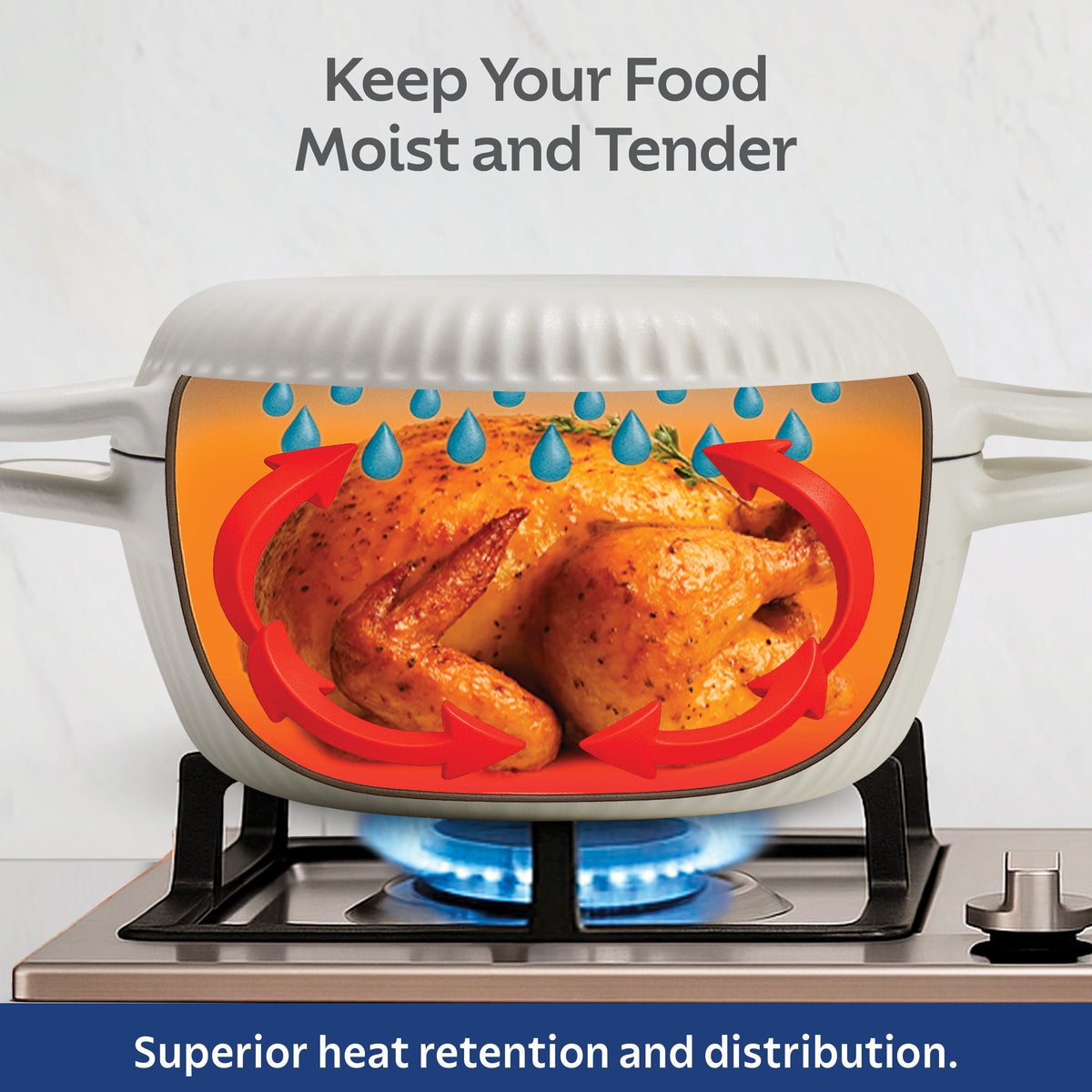 Tramontina 4 QT Enameled Cast Iron Dutch Oven for Bread Baking White