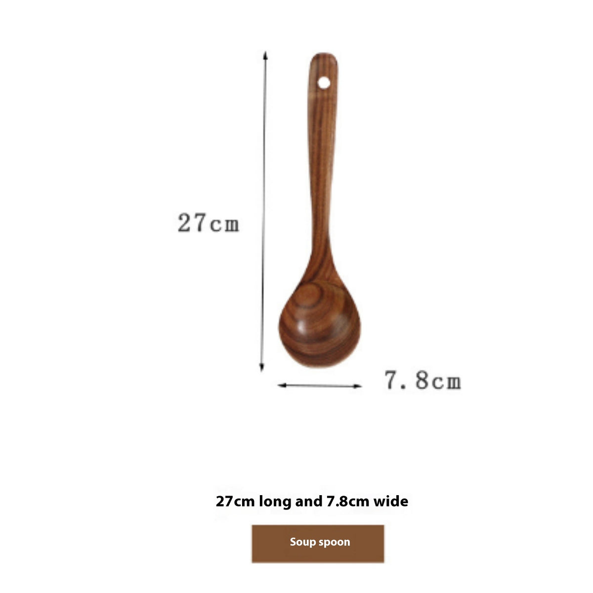 Teak Natural Wood Ladle Turner Colander Soup Skimmer Tool Set