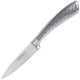 Paring knife with a carbon fiber handle on a white background