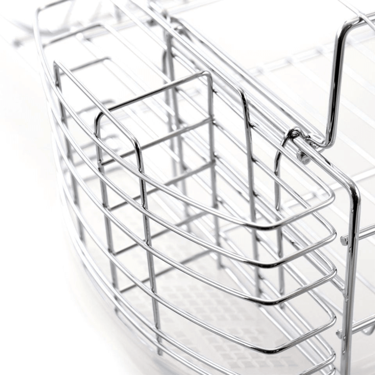 Metal wire basket on a white background