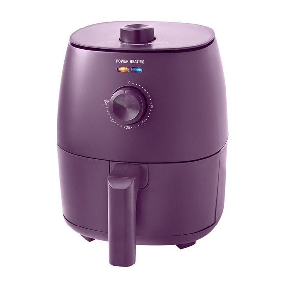Purple air fryer on a white background