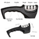 Knife sharpener with features labeled on a white background