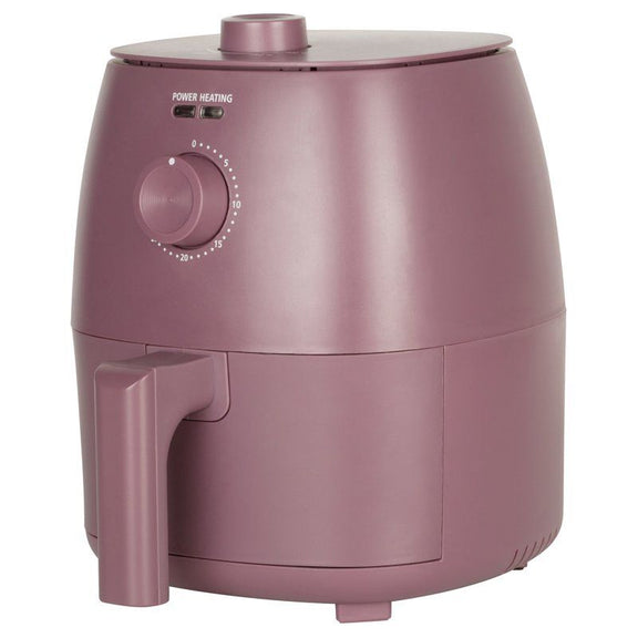 Mauve-colored air fryer on a white background