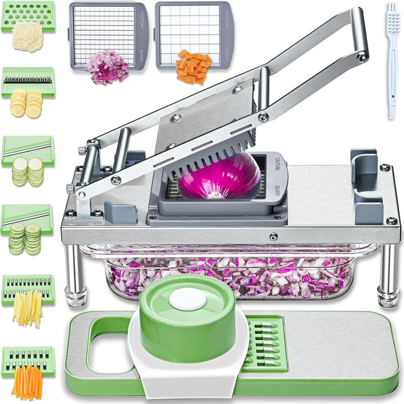 Multifunction food chopper and grater with the different types of blades