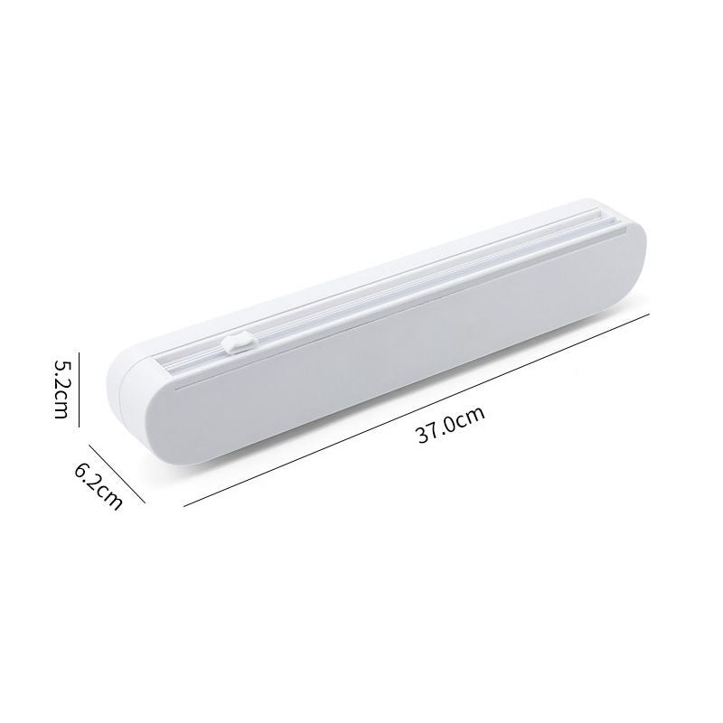 White rectangular light fixture with dimensions on a white background