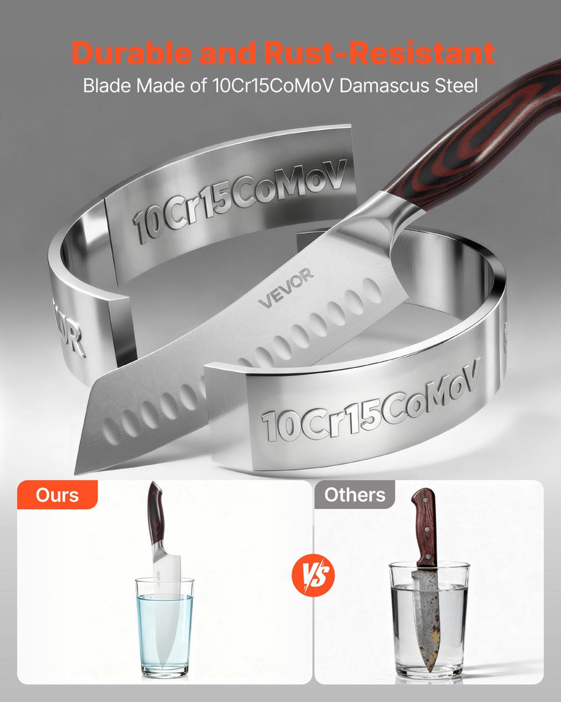 Stainless steel spatula with '10Cr15CoMoV' marking on a gray background