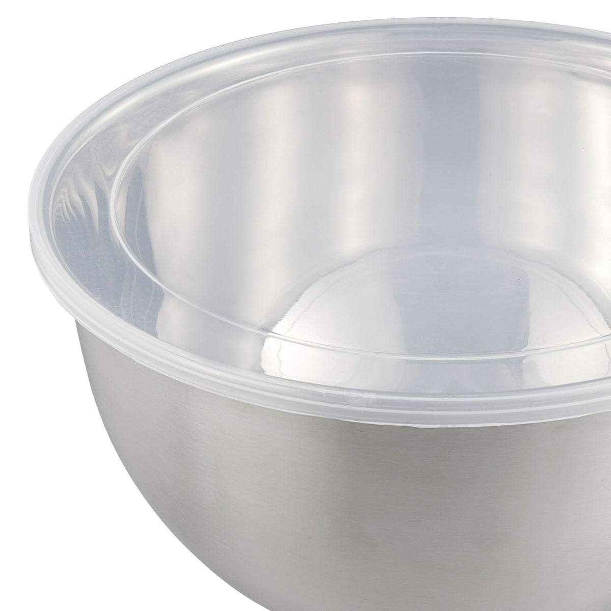 Clear plastic container with a lid on a white background