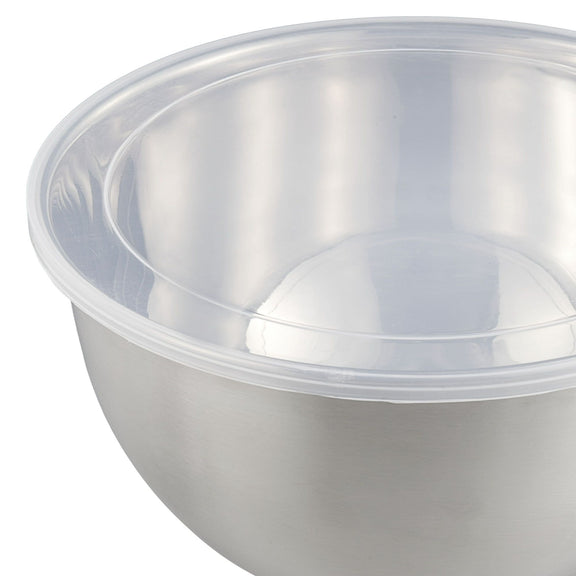 Clear plastic container with a lid on a white background