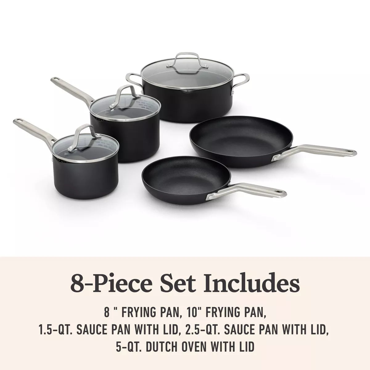 Calphalon 8Pc Hard Anodized Aluminum Nonstick Cookware Set