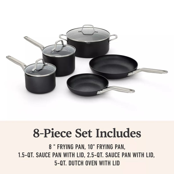 Calphalon 8Pc Hard Anodized Aluminum Nonstick Cookware Set