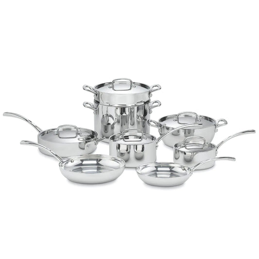 Cuisinart FCT-13 13-Piece Cookware Set French Classic Tri-Ply Silver