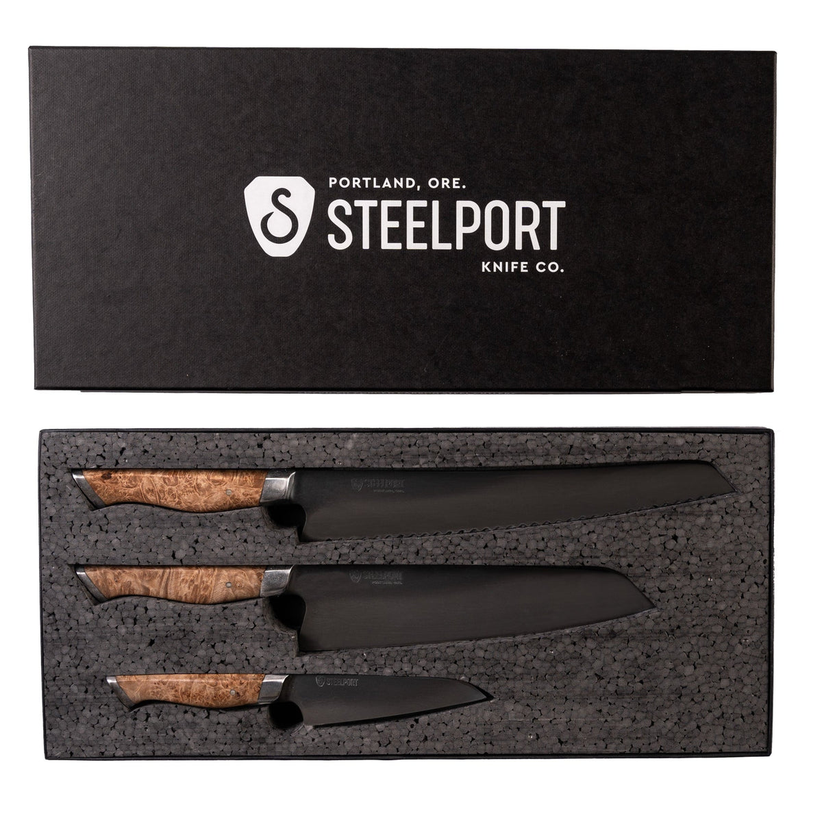 STEELPORT 3-Piece Essential Carbon Steel Knife Gift Set