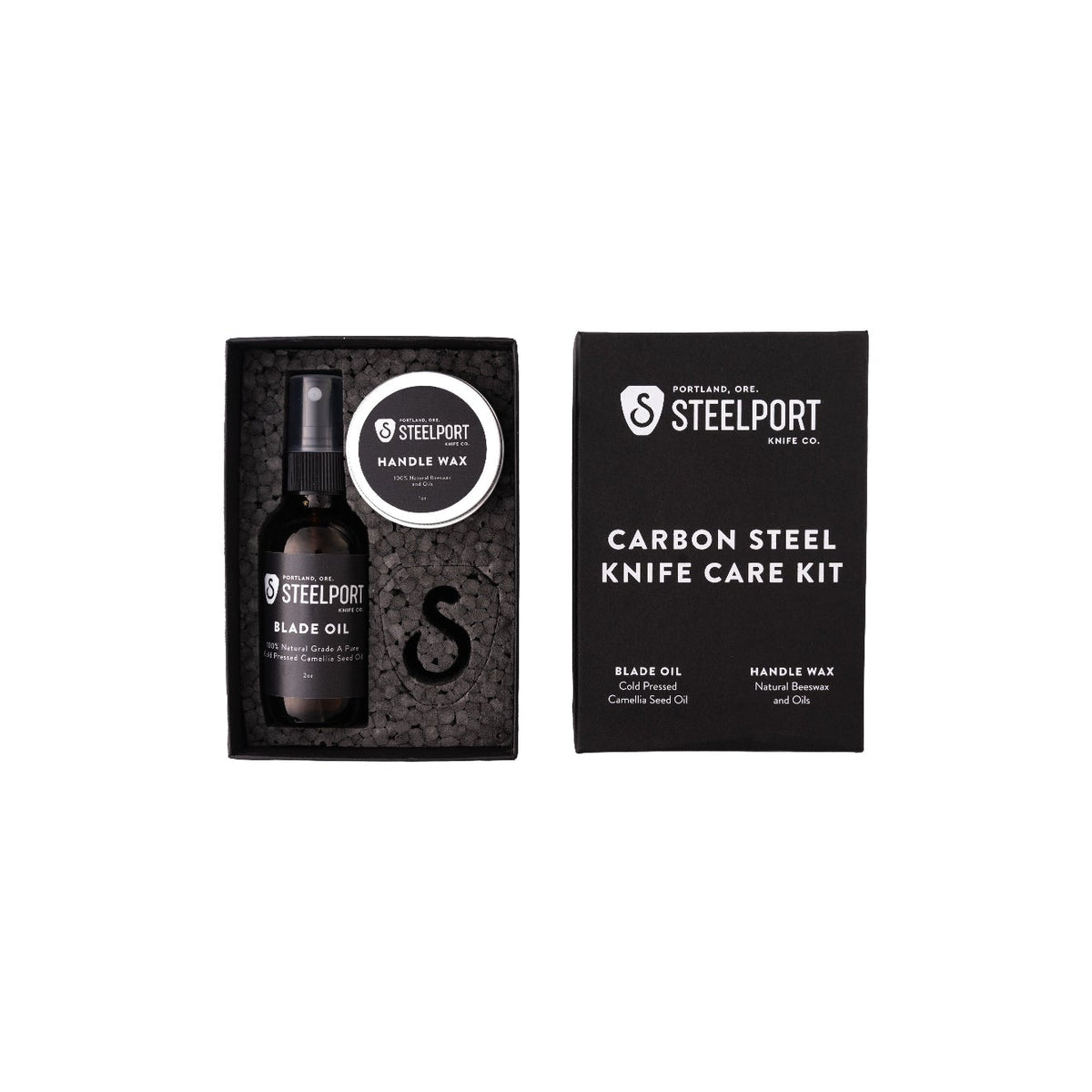 STEELPORT Carbon Steel Knife Care Kit – Blade Oil & Handle Wax