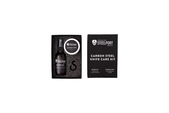 STEELPORT Carbon Steel Knife Care Kit – Blade Oil & Handle Wax