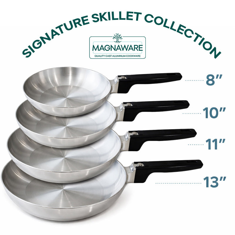Magnaware Signature Skillet Collection 4-Piece Cast Aluminum Skillet Set