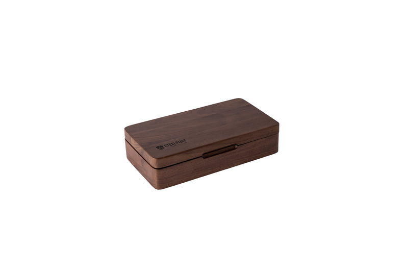 STEELPORT 4-Piece Carbon Steel Steak Knife Set with Walnut Box