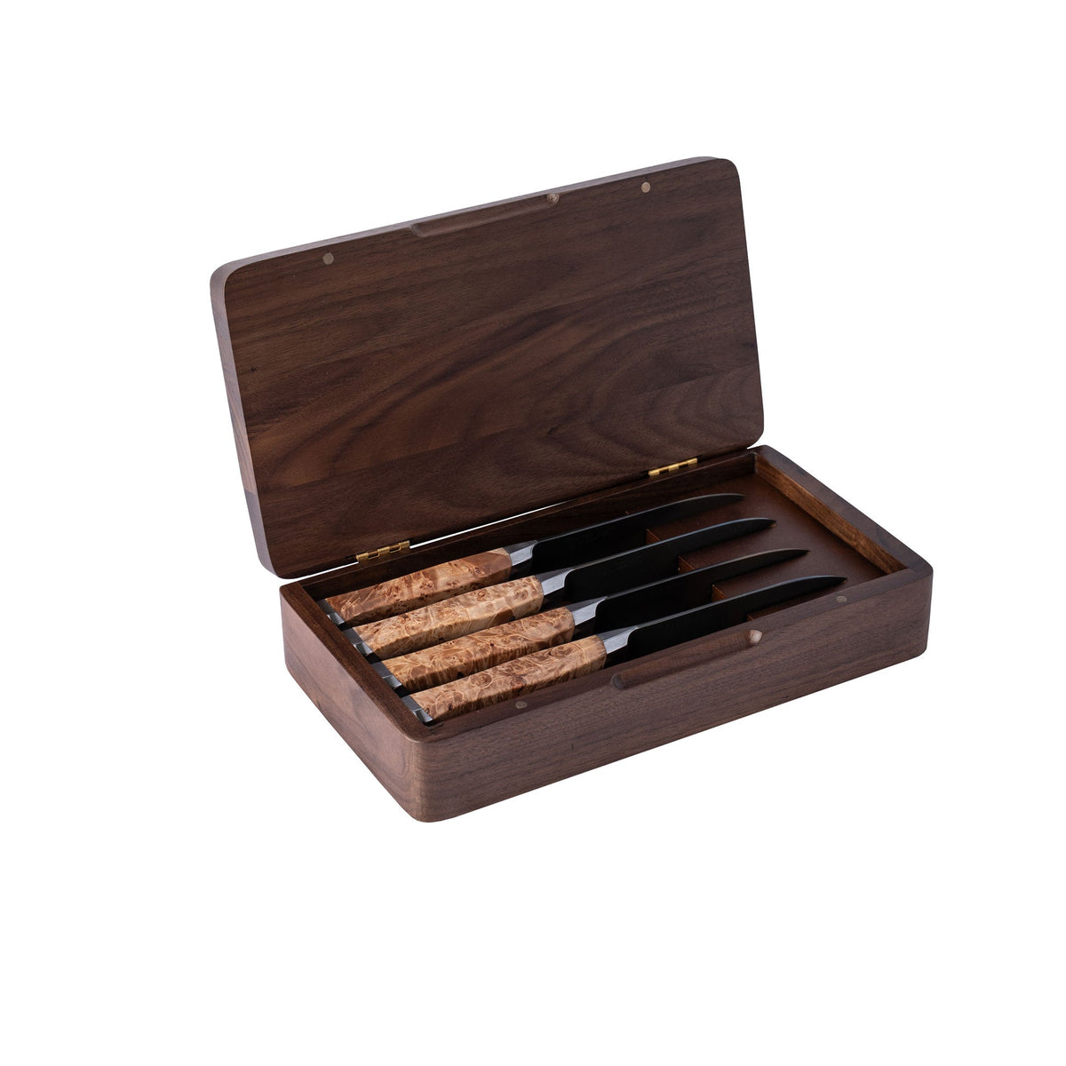 STEELPORT 4-Piece Carbon Steel Steak Knife Set with Walnut Box