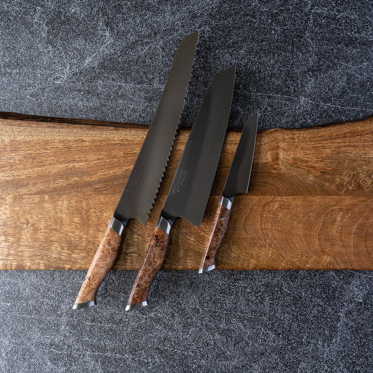 STEELPORT 3-Piece Essential Carbon Steel Knife Gift Set