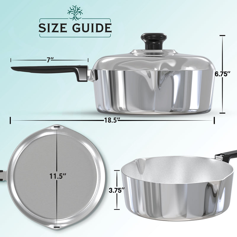 Magnaware 12-Inch Aluminum Sauté Pan with Lid