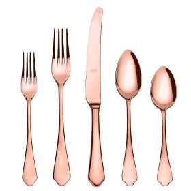 Dolce Vita 5 Piece Mirror Bronze Flatware Set