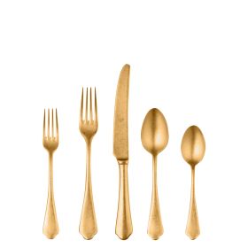 20 Piece Set Dolce Vita Pewter Oro Flatware Set