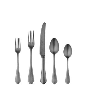 20 Piece Set Dolce Vita Pewter Oro Nero Flatware Set