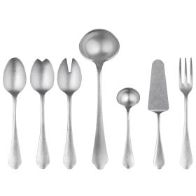 Full Serving Set 7Pcs Dolce Vita Pewter Flatware Set