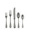 5 Piece Place Setting Epoque Oro Nero Pewter Flatware Set