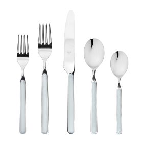 Place Set 5 Piece Fantasia Light Blue Flatware Set