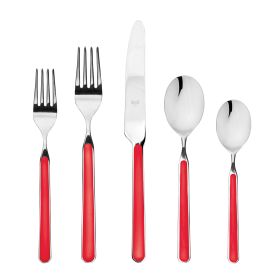 Place Set 5 Piece Fantasia Red Flatware Set