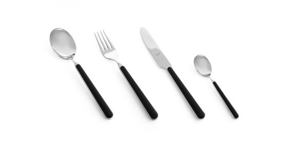 20 Pcs Set Fantasia Ice Oro Black Flatware Set