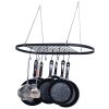 Pot and Pan Rack for Ceiling with Hooks Decorative Wall Mounted Storage Rack