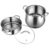 Good Helper In The Kitchen 2-Tier Stainless Steel Steamer Pot Saucepot