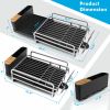 Aluminum Expandable Dish Drying Rack with Drainboard and Rotatable Drainage Spout - Dark grey