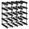 Wine Rack for 20 Bottles Black Solid Pine Wood