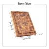 End Grain Teak Cutting Board Reversible Chopping Serving Board Multipurpose Food Safe Thick Board, Small Size 16x12x1.5 inches (1PCS)