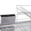 Multiful Functions Houseware Kitchen Storage Stainless Iron Shelf Dish Rack - Silver - 15.5 In